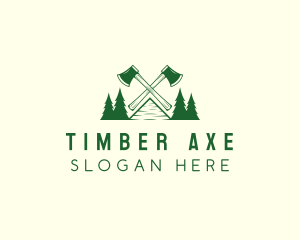 Mountain Axe Lumberjack logo design