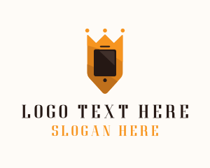 Online Learning - Mobile Crown Phone logo design