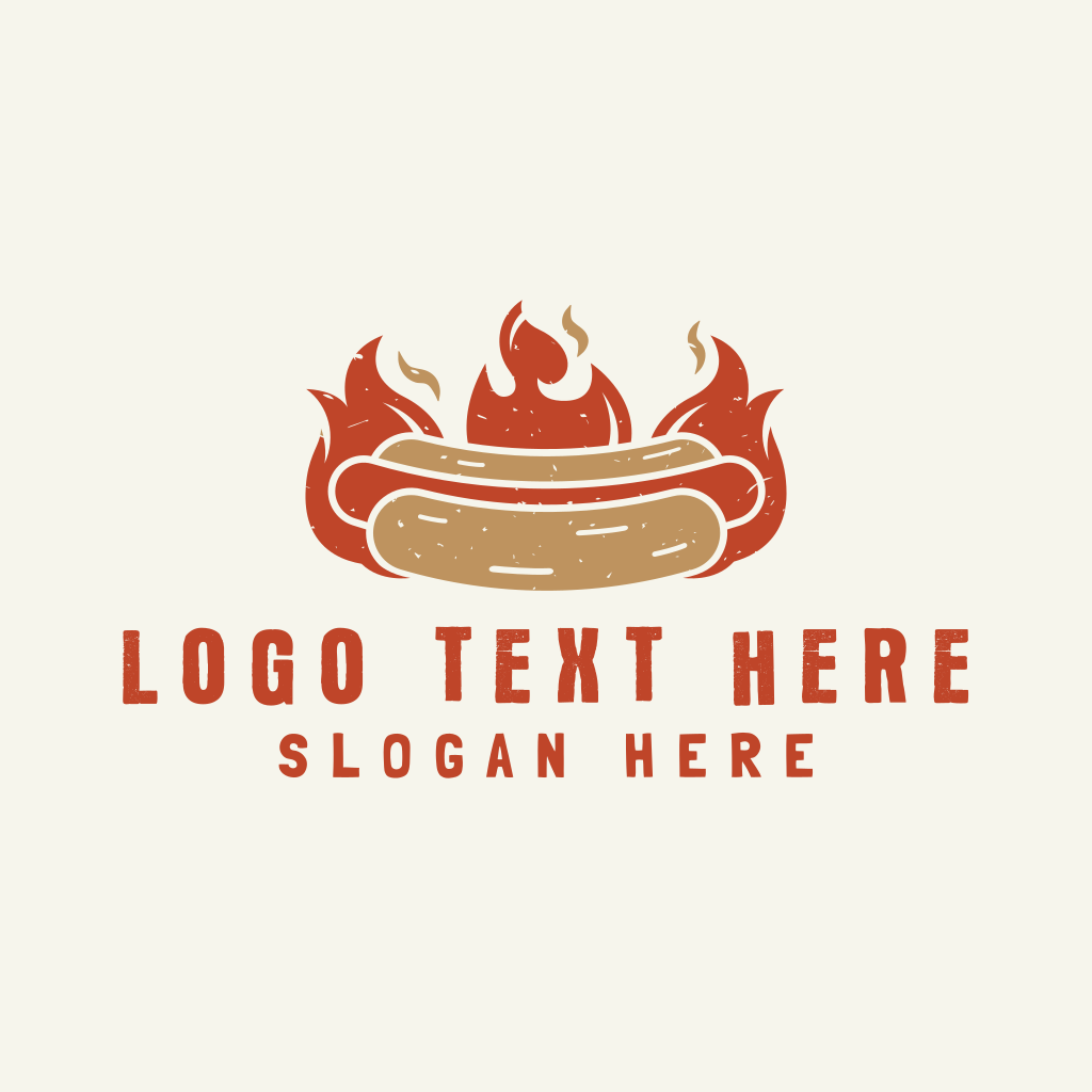 Fire Hot Dog Sandwich Snack Logo Brandcrowd Logo Maker