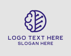Cloud - Brain Circuit Tech logo design