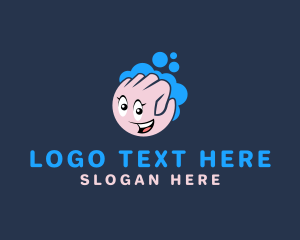 Cleaning - Fist Face Bubbles logo design