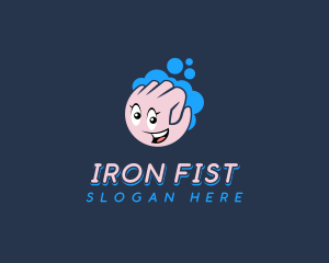 Fist Face Bubbles logo design