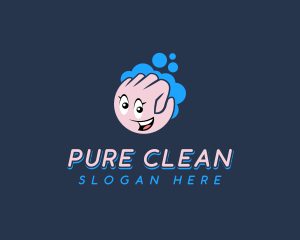 Fist Face Bubbles logo design