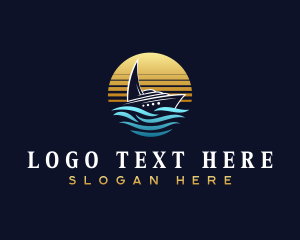 Yacht - Yacht Waves Travel logo design