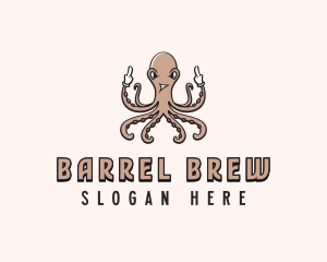 Naughty Octopus Cursing Logo