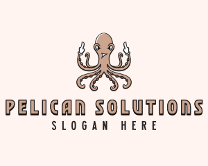 Naughty Octopus Cursing Logo