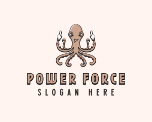 Naughty Octopus Cursing logo design