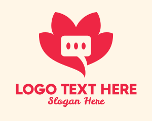 Chat - Flower Message App logo design