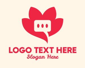 Messaging - Flower Message App logo design