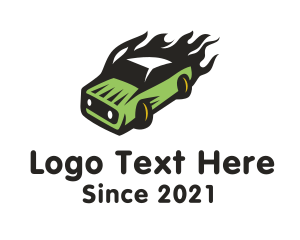 Drive - Green Blazing Toy Car logo design