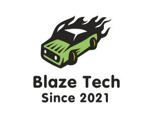 Blaze - Green Blazing Toy Car logo design