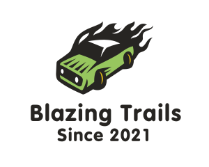 Green Blazing Toy Car logo design