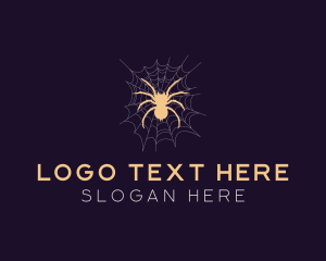 Spooky - Tarantula Spider Web logo design