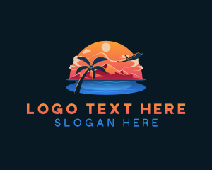 Beach - Airplane Resort Mountain logo design