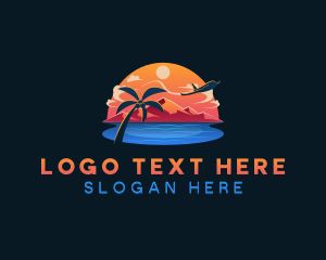 Jet - Airplane Resort Mountain logo design