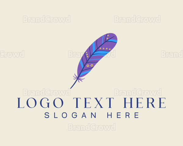 Boho Feather Quill Logo