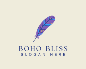 Boho - Boho Feather Quill logo design