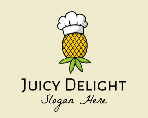 Juicy - Pineapple Fruit Chef logo design