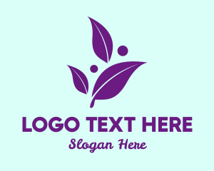 Vegan - Simple Plant Leaves logo design