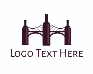 Wine Bottle - Wine Tour Bridge logo design