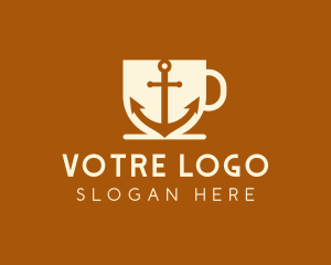 Latte - Anchor Mug Cafe logo design