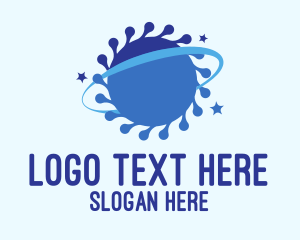 Contagion - Blue Virus Planet logo design