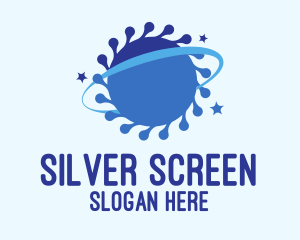 Star - Blue Virus Planet logo design