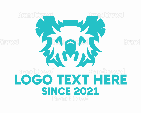 Blue Koala Head Logo