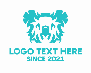 Wilderness - Blue Koala Head logo design