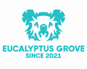 Eucalyptus - Blue Koala Head logo design