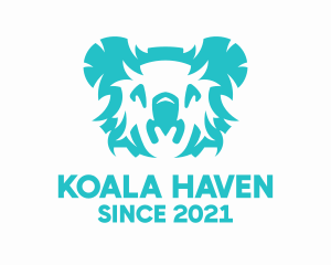 Blue Koala Head logo design