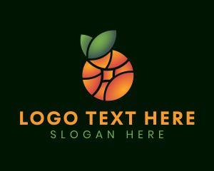 Natural - Natural Orange Fruit logo design