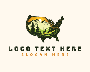 Mountain - Outdoor Wild America logo design