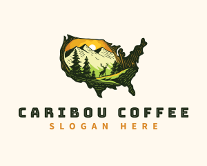 Caribou - Outdoor Wild America logo design