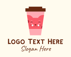Teahouse - Cat Cafe Drink logo design