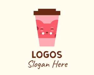 Cat Cafe Drink  Logo