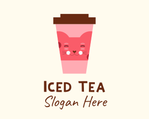 Cat Cafe Drink  logo design