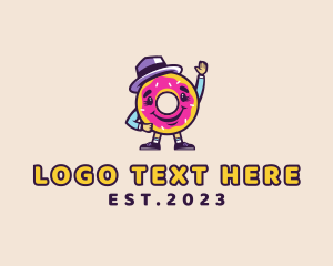 Hat - Colorful Waving Doughnut logo design