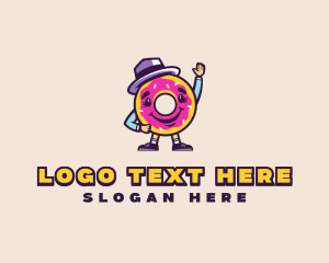 Hat - Colorful Waving Doughnut logo design