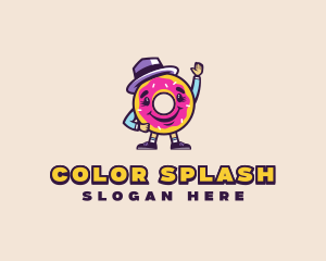 Colorful Waving Doughnut  logo design