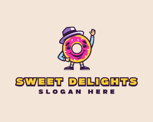 Colorful Waving Doughnut  logo design