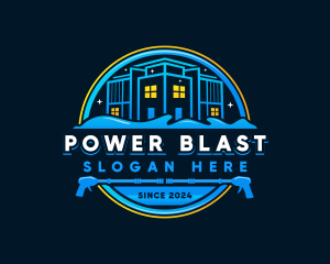 Power Wash Cleaning Maintenance logo design