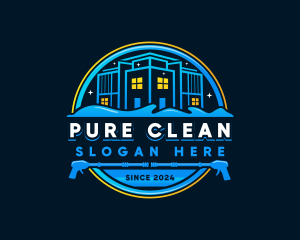 Power Wash Cleaning Maintenance logo design