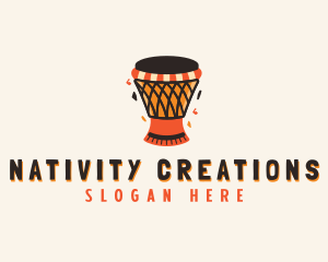 Musical African Drum  logo design