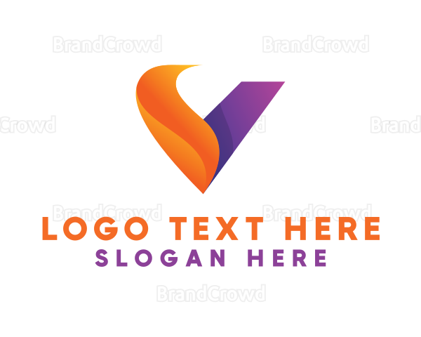 Orange Violet V Swoosh Logo