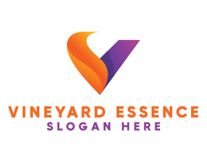 Orange Violet V Swoosh  logo design