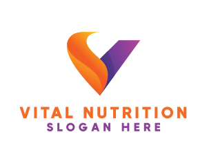 Orange Violet V Swoosh  logo design