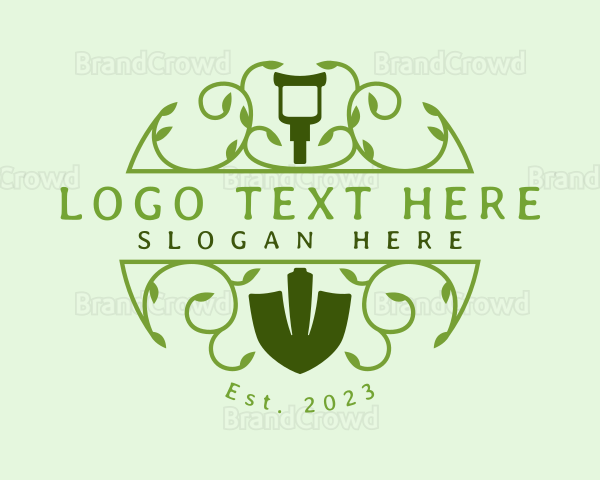 Ornamental Garden Shovel Logo