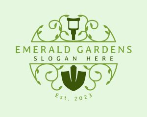 Ornamental Garden Shovel logo design