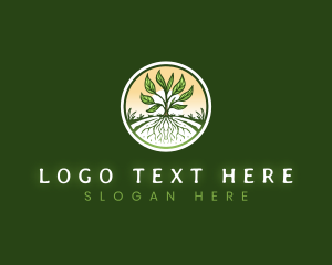 Vintage - Root Plant Crop logo design